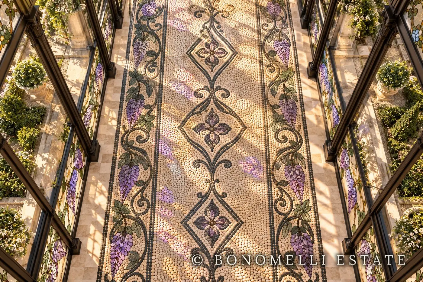 La Serra dei Sogni, pavimento a mosaico